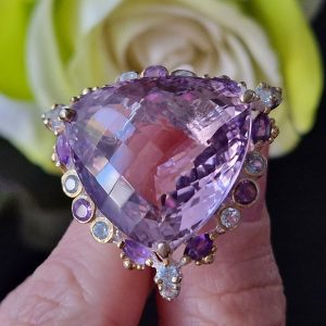 Кольцо серебро природный аметист