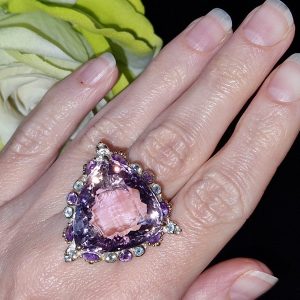 Перстень серебро натуральный аметист