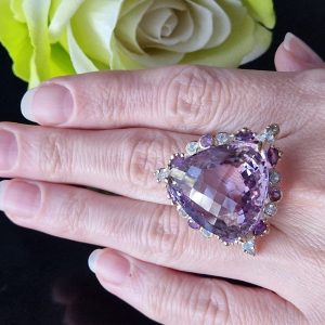 Перстень серебро натуральный аметист