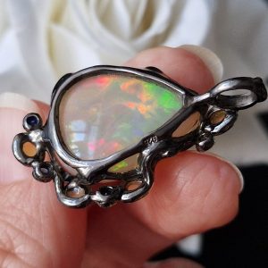 Кулон серебро природный эфиопский опал