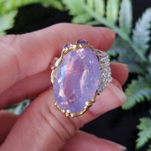 Перстень серебро натуральный лавандовый кварц