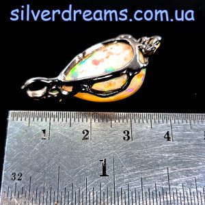 Кулон серебро природный эфиопский опал