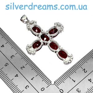 Подвес серебро натуральный гранат