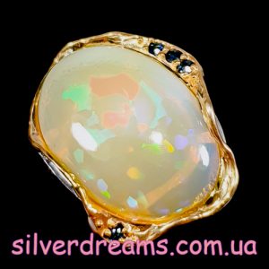 Кольцо серебро натуральный эфиопский опал