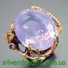 Перстень серебро натуральный лавандовый кварц