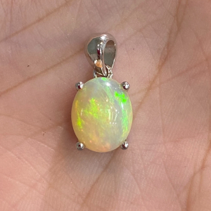 Кулон серебро природный эфиопский опал