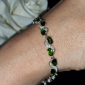 Браслет серебро натуральный диопсид