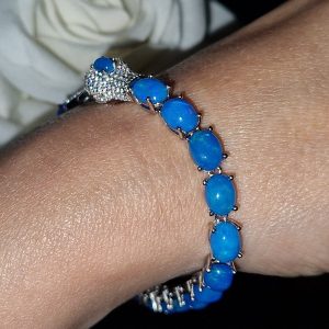 Браслет серебро природный голубой опал