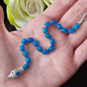 Браслет серебро природный голубой опал