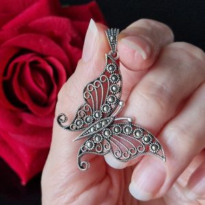 Кулон серебро природный марказит