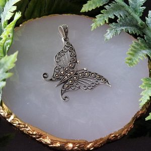 Кулон серебро природный марказит