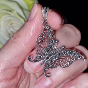 Подвес серебро натуральный марказит