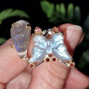 Перстень серебро натуральный лабрадор