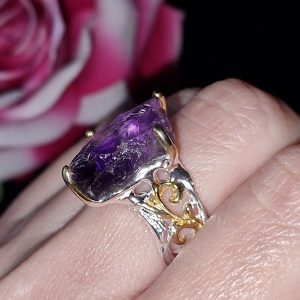 Перстень серебро натуральный аметист