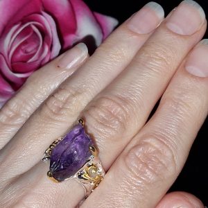 Перстень серебро натуральный аметист