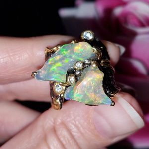 Кольцо серебро натуральный эфиопский опал