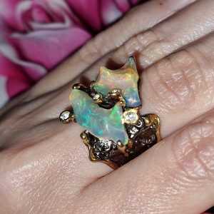 Кольцо серебро природный эфиопский опал