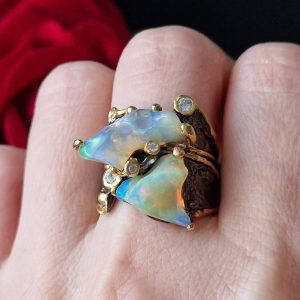 Кольцо серебро натуральный эфиопский опал