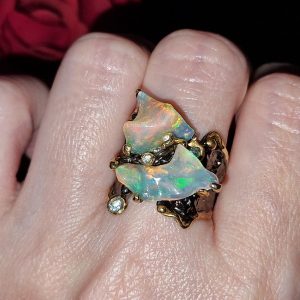 Перстень серебро натуральный эфиопский опал