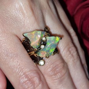 Перстень серебро натуральный эфиопский опал
