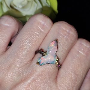 Кольцо серебро натуральный эфиопский опал