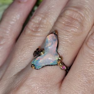 Кольцо серебро природный эфиопский опал