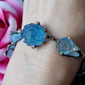 Браслет серебро натуральный аквамарин