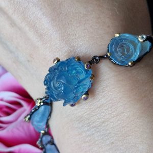 Браслет серебро натуральный аквамарин