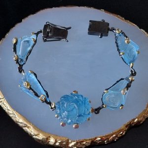 Браслет серебро природный аквамарин