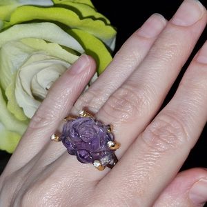 Перстень серебро натуральный аметист
