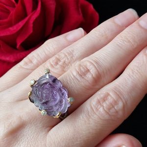 Кольцо серебро натуральный аметист