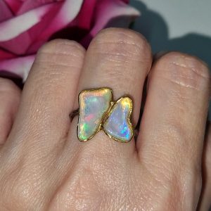 Кольцо серебро природный эфиопский опал