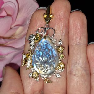 Подвес серебро натуральный лабрадорит