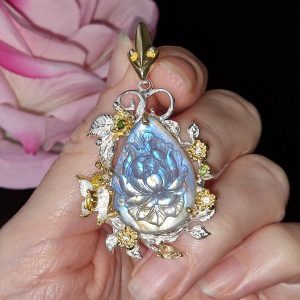 Кулон серебро природный лабрадор