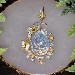 Кулон серебро природный лабрадорит