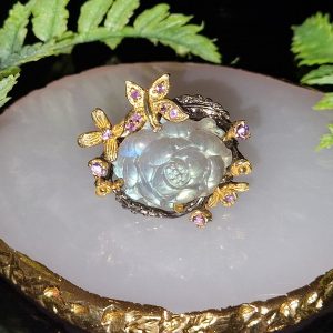 Перстень серебро натуральный лабрадорит