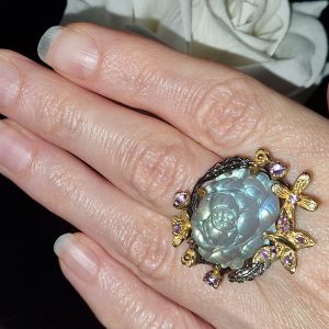 Кольцо серебро природный лабрадорит