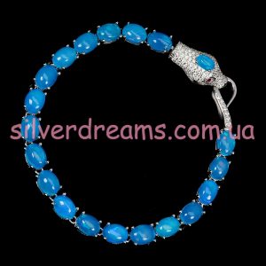 Браслет серебро натуральный голубой опал