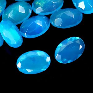 Природный голубой опал - 15 камней 6х4 мм