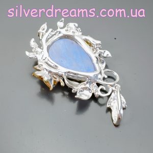 Подвес серебро натуральный лабрадор