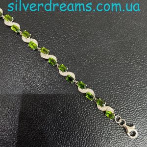 Браслет серебро натуральный диопсид