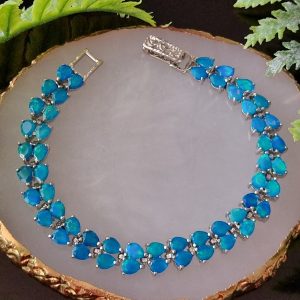 Браслет серебро натуральный голубой опал