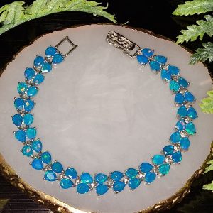 Браслет серебро природный голубой опал