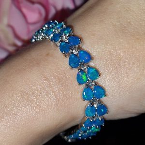 Браслет серебро природный голубой опал