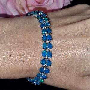 Браслет серебро природный голубой опал