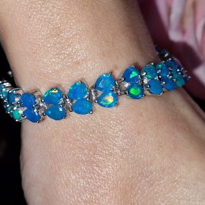 Браслет серебро природный голубой опал