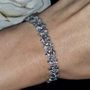 Браслет серебро природный аквамарин