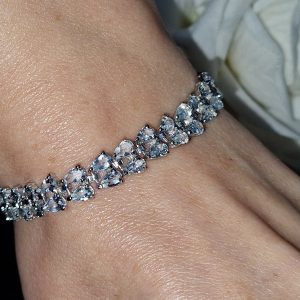 Браслет серебро натуральный аквамарин