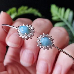 Браслет серебро природный ларимар