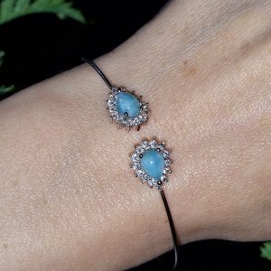 Браслет серебро природный ларимар